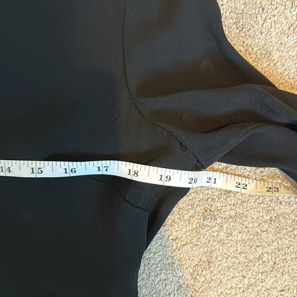 PROENZA SCHOULER Black Crepe Jacquard Long Sleeve V-Neck Blouse Size 10 - Picture 7 of 10